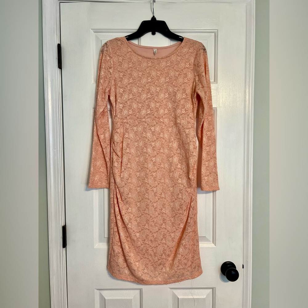 PinkBlush Lace Maternity Dress